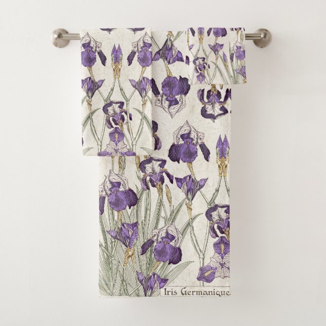 Ensemble français de serviette de Bath de fleurs (En situation)