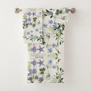 Ensemble français de serviette de Bath de fleurs
