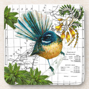 Ensemble indigène de dessous de verre d'oiseau de