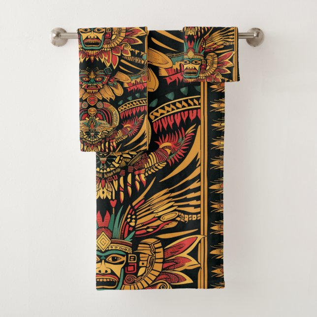 Ensemble Luxueux De Serviettes De Bain Plush Cyan  (En situation)