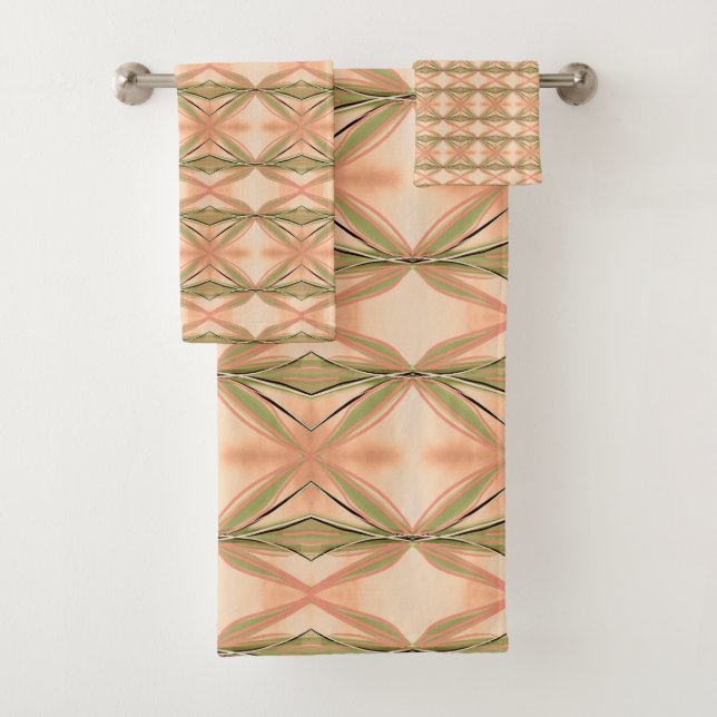 Ensemble Moderne De Corail Rose Et Serviettes De P (En situation)