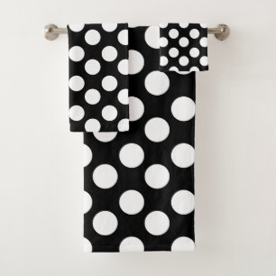Ensemble noir et blanc de serviette de Bath de