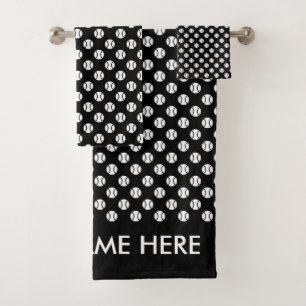 Ensemble noir et blanc de serviette de motif de