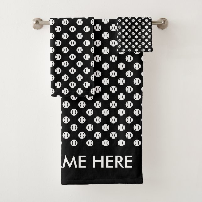 Ensemble noir et blanc de serviette de motif de (En situation)