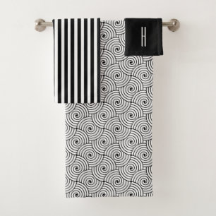 Ensemble noir et blanc moderne de serviette de