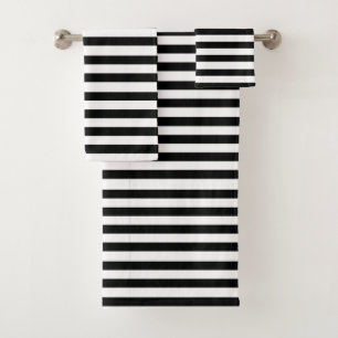 Ensemble noir et blanc solide moderne de serviette