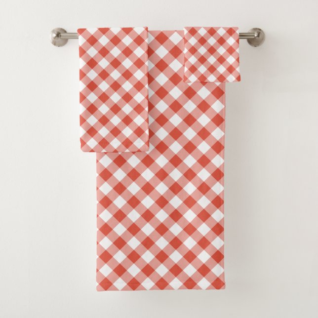Ensemble orange et blanc vibrant de serviette de (En situation)