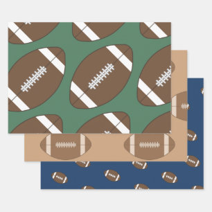 Ensemble papier cadeau football classique