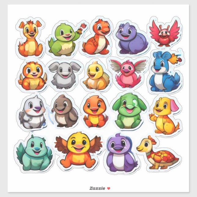 Ensemble passionnant de stickers animaliers (Feuille)