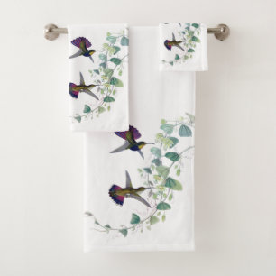 Ensemble pourpre de serviette de Bath de fleurs