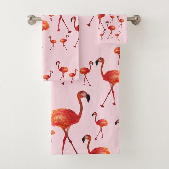 Ensemble rose de serviette de salle de bains de (En situation)