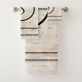 Ensemble rustique de serviette de monogramme de