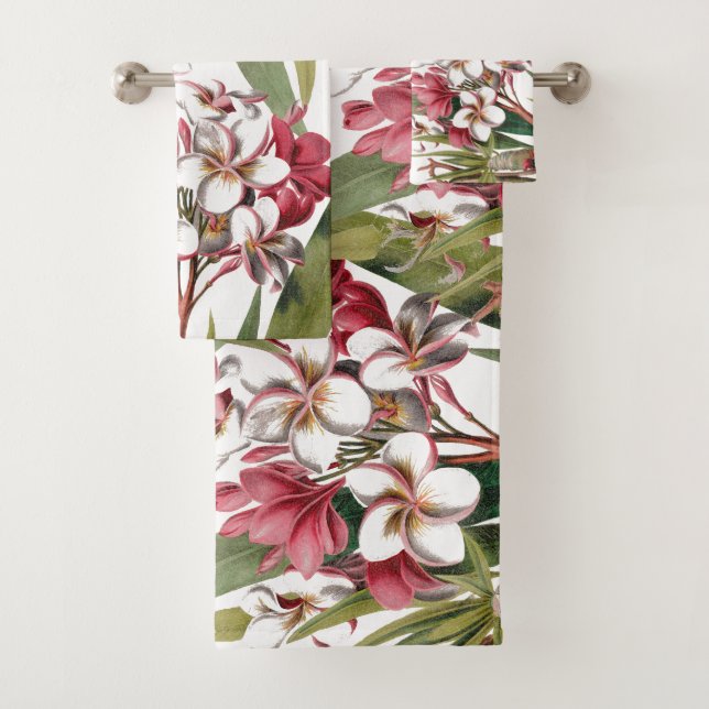 Ensemble tropical de serviette de Bath de fleurs (En situation)