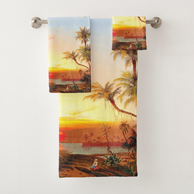 Ensemble tropical de serviette de Bath de Sun de (En situation)