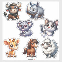 Ensemble unique de stickers animaux 3D