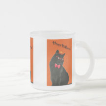 Ensemble varié de mugs en verre chat noir Hallowee