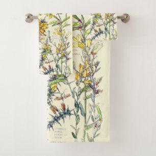 Ensemble vintage botanique de serviette de Bath de
