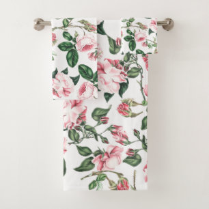 Ensemble vintage de serviette de Bath de fleurs de
