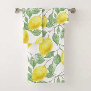 Ensemble vintage de serviette de vignes de citron