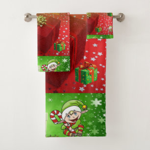 Ensembles de serviettes de bain de Noël, Elfe