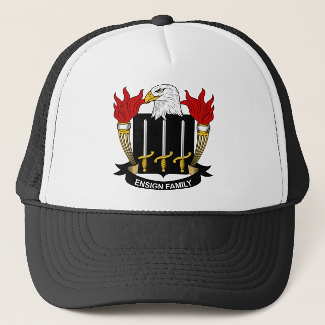 Ensign Family Crest Trucker Hat (Front)