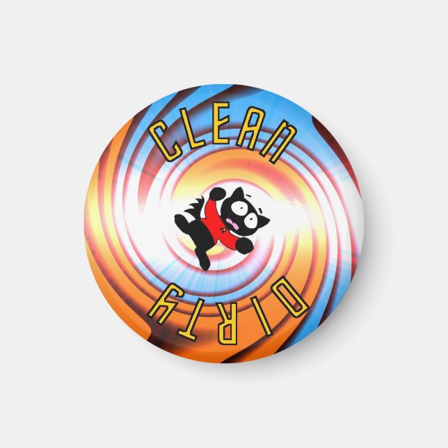 Ensign Fraidy Clean Dirty Vortex Dishwasher Magnet (Front)