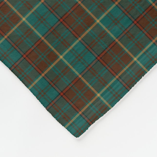 Ensign of Ontario Canada Tartan Fleece Blanket (Corner)