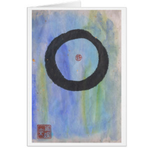 Enso bleu (cercle de zen) de carte vierge de