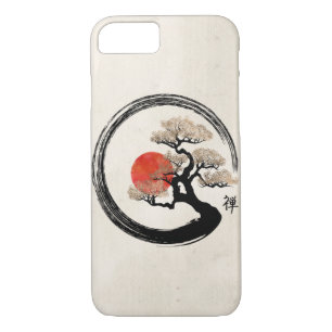 Enso Circle and Bonsai Tree on Canvas Case-Mate iPhone Case