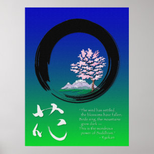 Enso circle and Zen wisdom by Ryokan Poster
