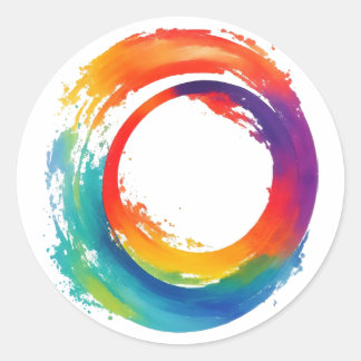 Enso circle classic round sticker
