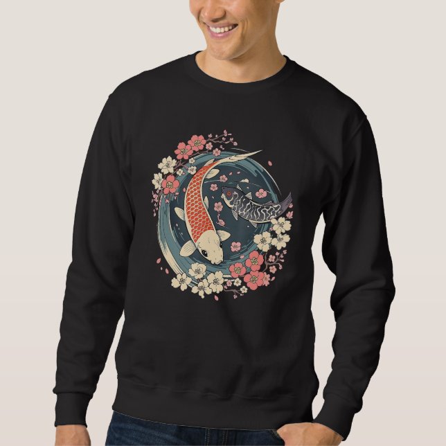 Enso circle Koi Fish Pond Sweatshirt (Front)
