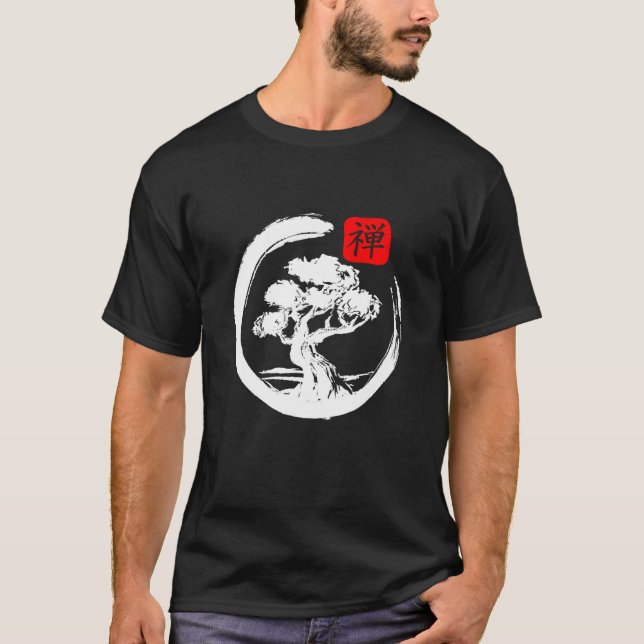 Enso Circle Zen Tree Bonsai T-Shirt (Front)