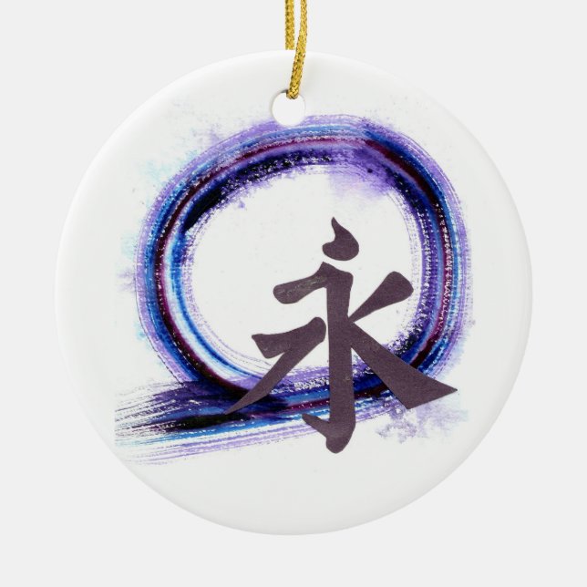 Enso - Eternity with Zen Ceramic Ornament (Front)