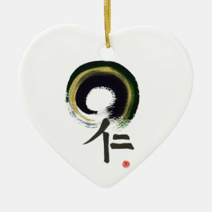 Enso - Kanji for benevolence Ceramic Ornament