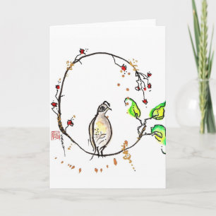 Enso Quail Greeting Card