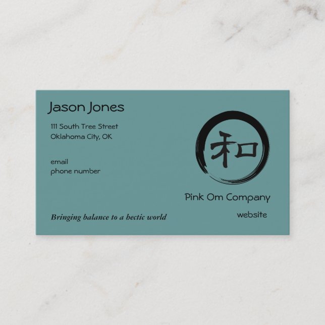 Enso Symbol with Harmony Symbol Business Card (Front)