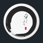 Enso with "With Love" kanji text Magnet<br><div class="desc">The enso circle is the zen symbol for infinity, for the universe, for all things, but it is always left open to accept more. We've paired it with the kanji - or Japanese lettering for "with love" and placed our own small red chop as a traditional signature element. This design...</div>