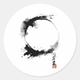 Enso Zen Buddhism Circle Meditation Yoga  Classic Round Sticker