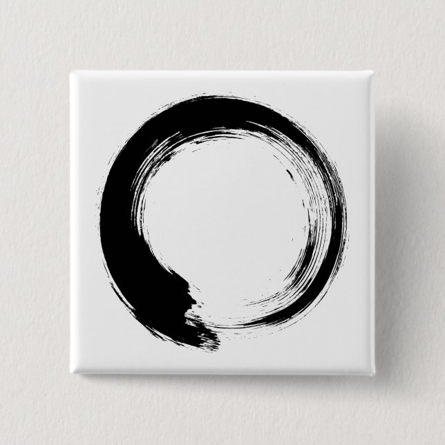Enso Zen Circle 2 Inch Square Button (Front)