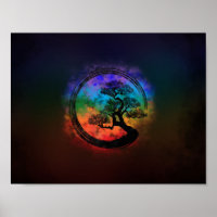 Enso Zen Circle and Bonsai Tree Nebula