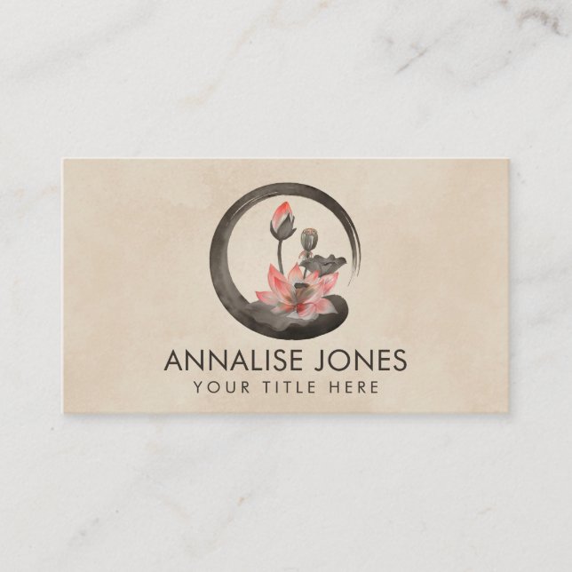 Enso Zen Circle and Lotus Business Card (Front)