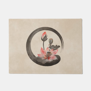 Enso Zen Circle and Lotus Doormat