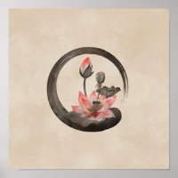 Enso Zen Circle and Lotus