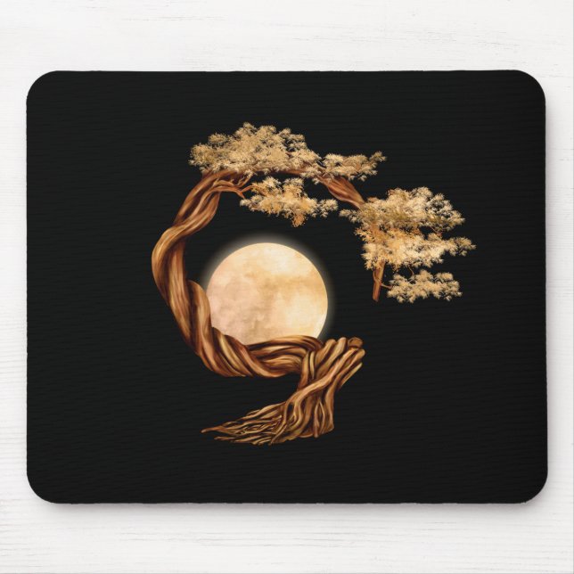 Enso Zen Circle Bonsai Tree Mouse Pad (Front)