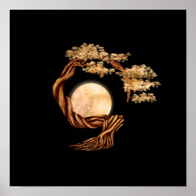 Enso Zen Circle Bonsai Tree Poster (Front)