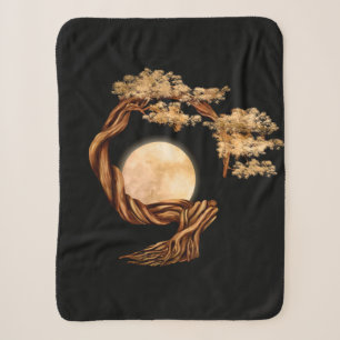 Enso Zen Circle Bonsai Tree Sherpa Blanket