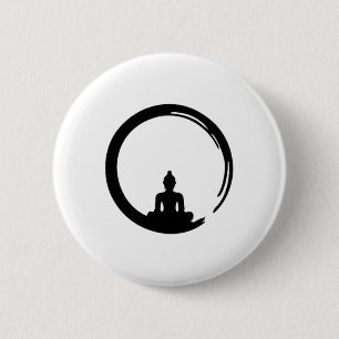 Enso, Zen, Circle, Buddha Meditation Japan Calligr 2 Inch Round Button