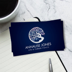 Enso Zen Circle Sakura Tree - pastel  Blossom Business Card