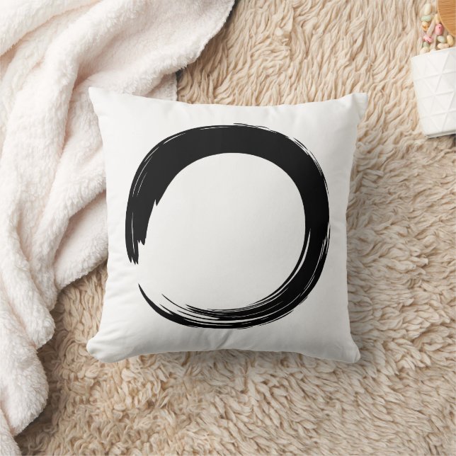  Enso Zen Circle Throw Pillow (Blanket)